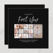 Babies het eerste jaar monochroom fotocollage schr (Voorkant / Achterkant)