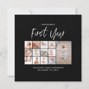 Babies het eerste jaar monochroom fotocollage schr