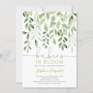Babies in Bloom greenery twins-uitnodiging Kaart