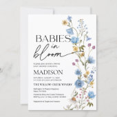 Babies in Bloom | Twins Baby Shower Invitation Kaart (Voorkant)