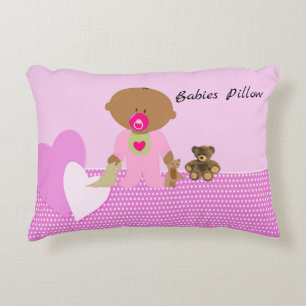 Babies Pillow Design in Pinks Girl Accent Kussen