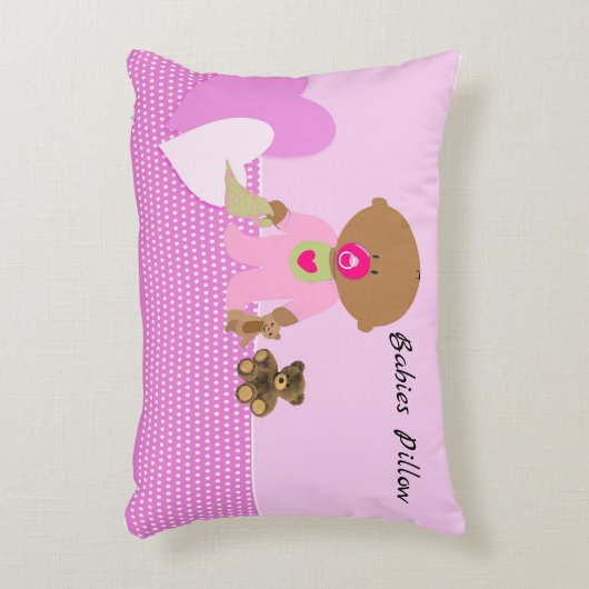 Babies Pillow Design in Pinks Girl Accent Kussen (Voorkant(Verticaal))