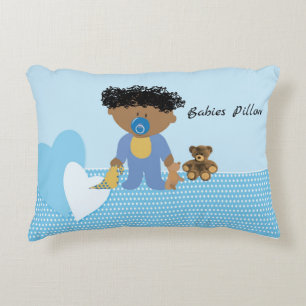 Babies Pillow in Blue voor Black Baby Boy Accent Kussen