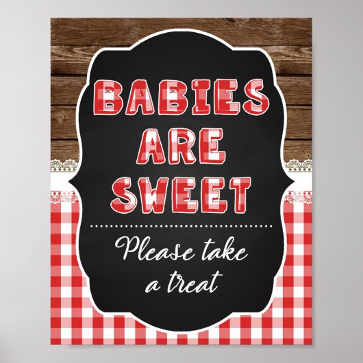 Babies R Sweet Favor Sign - Rode Baby Q Poster (Voorkant)