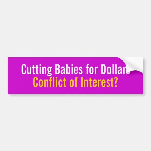 Babies snijden voor dollars bumpersticker (Voorkant)