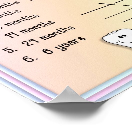 Babies Tooth Chart Poster (Hoek)