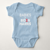 Babies voor Biden Harris Custom Text Blue Romper (Voorkant)