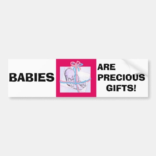 BABIES ZIJN PRECIES GIFTEN! BUMPERSTICKER (Voorkant)