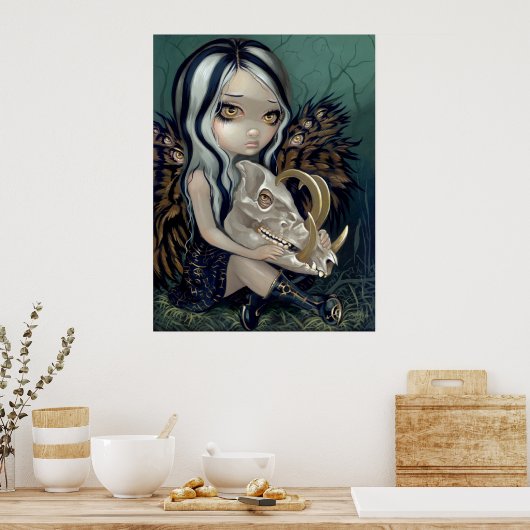Babirusa Skull Art Afdrukken gothische sproeit ond Poster (Keuken)