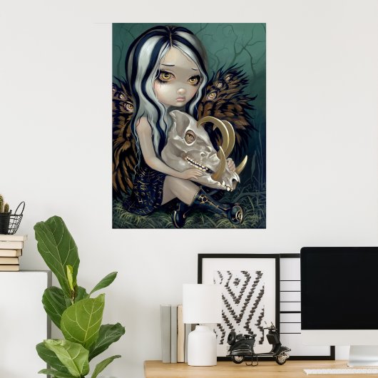 Babirusa Skull Art Afdrukken gothische sproeit ond Poster (Thuiskantoor)