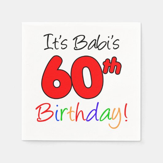 Babi's 60ste verjaardag Tsjechische oma Servet (Voorkant)