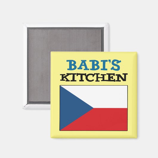 Babi's keuken met vlag van Tsjechië Magneet (Voorkant / Achterkant)