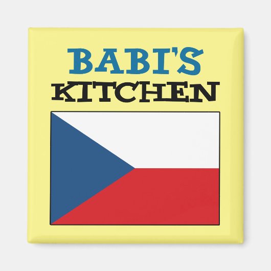 Babi's keuken met vlag van Tsjechië Magneet (Voorkant)