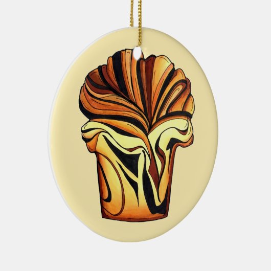 Babka Chocolate Bread Slice Loaf Joodse bakkerij Keramisch Ornament (Rechts)