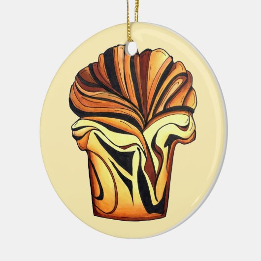 Babka Chocolate Bread Slice Loaf Joodse bakkerij Keramisch Ornament (Links)