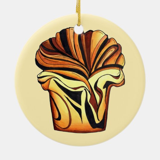 Babka Chocolate Bread Slice Loaf Joodse bakkerij Keramisch Ornament (Achterkant)