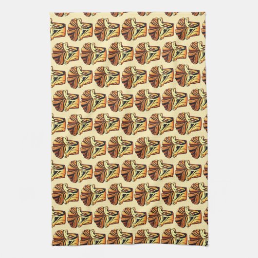 Babka Chocolate Bread Slice Loaf Joodse bakkerij Theedoek (Verticaal)