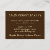 Babka Chocolate Bread Slice Loaf Joodse bakkerij Visitekaartje (Achterkant)