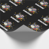 Baboom Funny Exploding Baboon Pun Dark BG Cadeaupapier (Hoek)