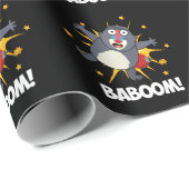 Baboom Funny Exploding Baboon Pun Dark BG Cadeaupapier (Rol Hoek)