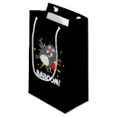 Baboom Funny Exploding Baboon Pun Dark BG Klein Cadeauzakje (Voorkant Gekanteld)