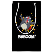 Baboom Funny Exploding Baboon Pun Dark BG Klein Cadeauzakje (Voorkant)