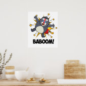 Baboom Grappig Exploding Baboon Pun Poster (Keuken)