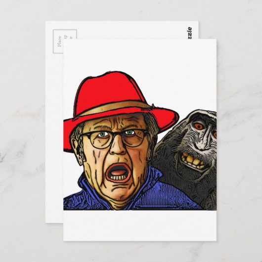 Baboon aap schrikt Engels oud man af Briefkaart (Voorkant / Achterkant)