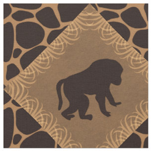 Baboon & Animal Print Diamond Pattern. Stof