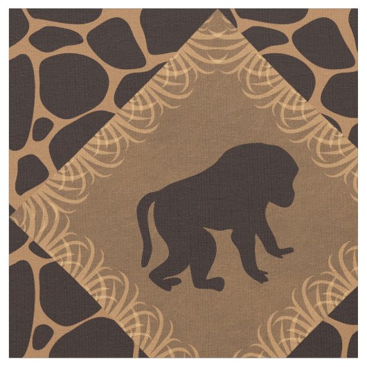 Baboon & Animal Print Diamond Pattern. Stof (Close Up)