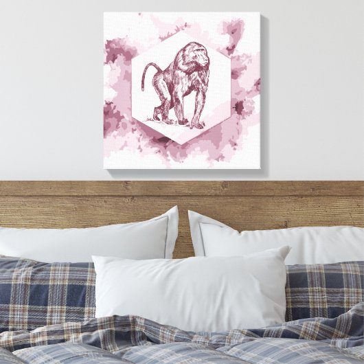 Baboon Canvas Afdruk (Insitu (Slaapkamer))