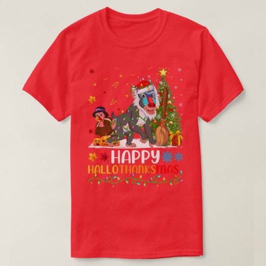 Baboon Dierenvriend Funny Happy Baboon HelloBedank T-shirt (Design voorkant)