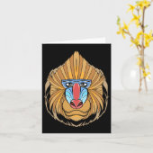 Baboon Face Halloween Scary Baboon Monkey Kaart (Gele Bloem)