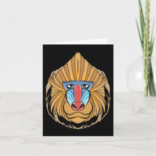 Baboon Face Halloween Scary Baboon Monkey Kaart
