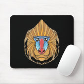 Baboon Face Halloween Scary Baboon Monkey Muismat (Met muis)