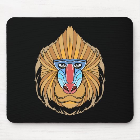 Baboon Face Halloween Scary Baboon Monkey Muismat (Voorkant)