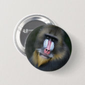 Baboon Face Round Button (Voorkant /achterkant)