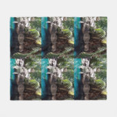 Baboon in Paradise, middelvlechtje Fleece Deken (Voorkant (Horizontaal))