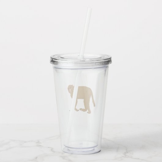 Baboon monkey art acryl drinkbeker (Achterkant)