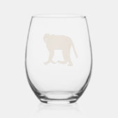 Baboon monkey art wijnglas zonder voet (Achterkant)