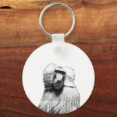 Baboon Monkey Oerwoud Safari Illustratie natuur Sleutelhanger (Voorkant)