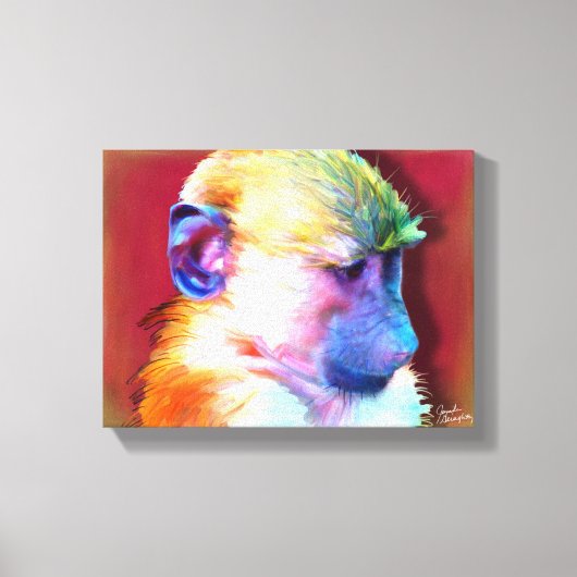 Baboon Stretched Canvas 12x (Voorkant)