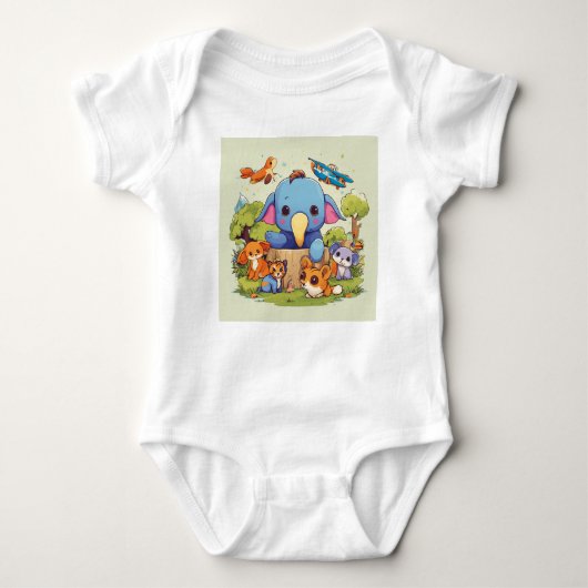 Babu Bliss: Schattig en Comfortabel Baby Lichaam Romper (Voorkant)