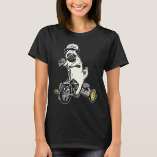 Babu de Pug-hond op driewieler Justin Ashar Snapba T-shirt