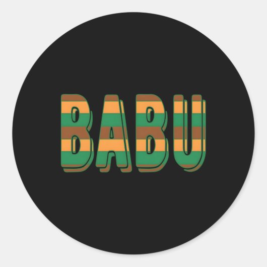 Babu Swahili Opa Vaderdag Opa Ronde Sticker (Voorkant)