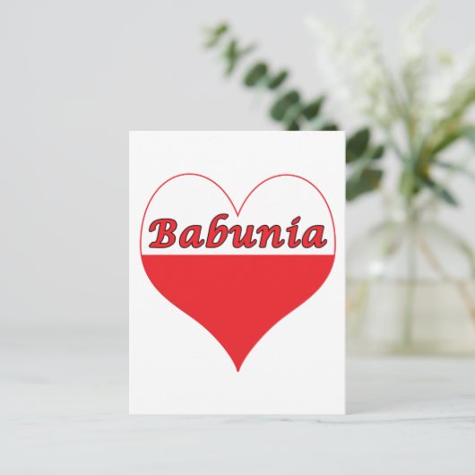 Babunia Poland Heart Briefkaart (Staand voorkant)