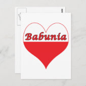 Babunia Poland Heart Briefkaart (Voorkant / Achterkant)