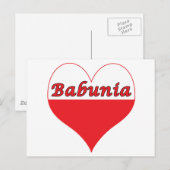 Babunia Poland Heart Briefkaart (Voorkant / Achterkant)