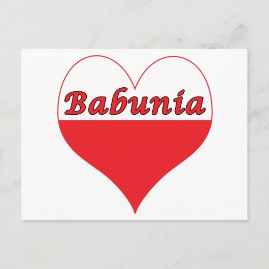 Babunia Poland Heart Briefkaart (Voorkant)