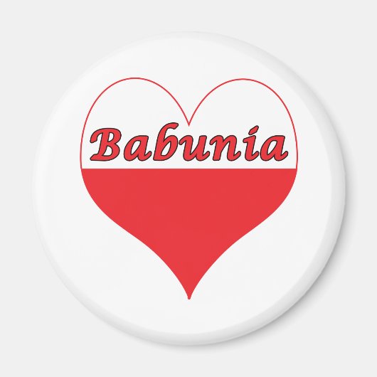 Babunia Poland Heart Magneet (Voorkant)